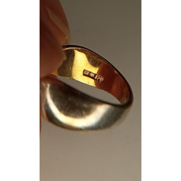 18K GE Gold Tone (Faded Band) Teardrop Rhinestone Ring Size 7 (2a1) - Picture 6 of 6